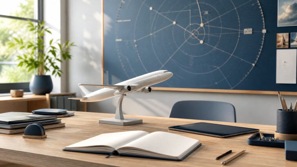 Maquette d’avion et outils d’orientation pour un projet d’études en aéronautique