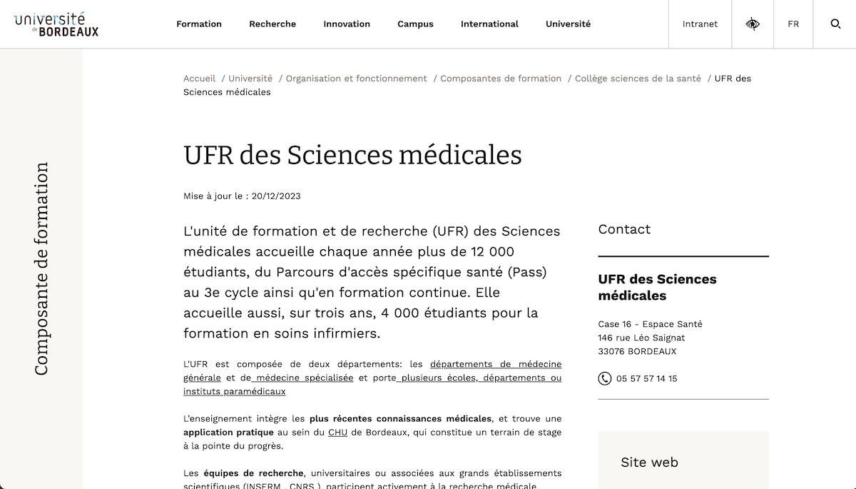 UFR des sciences médicales de l’Université de Bordeaux