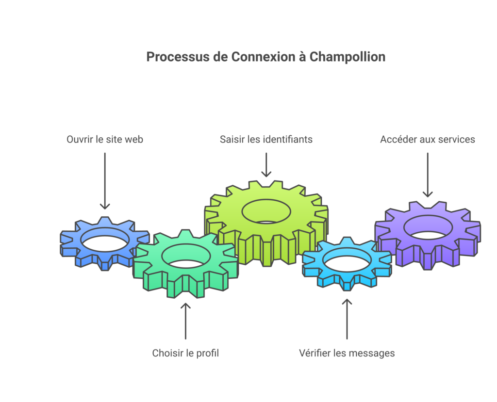 Étapes de connexion à l’ENT du lycée Champollion de Figeac