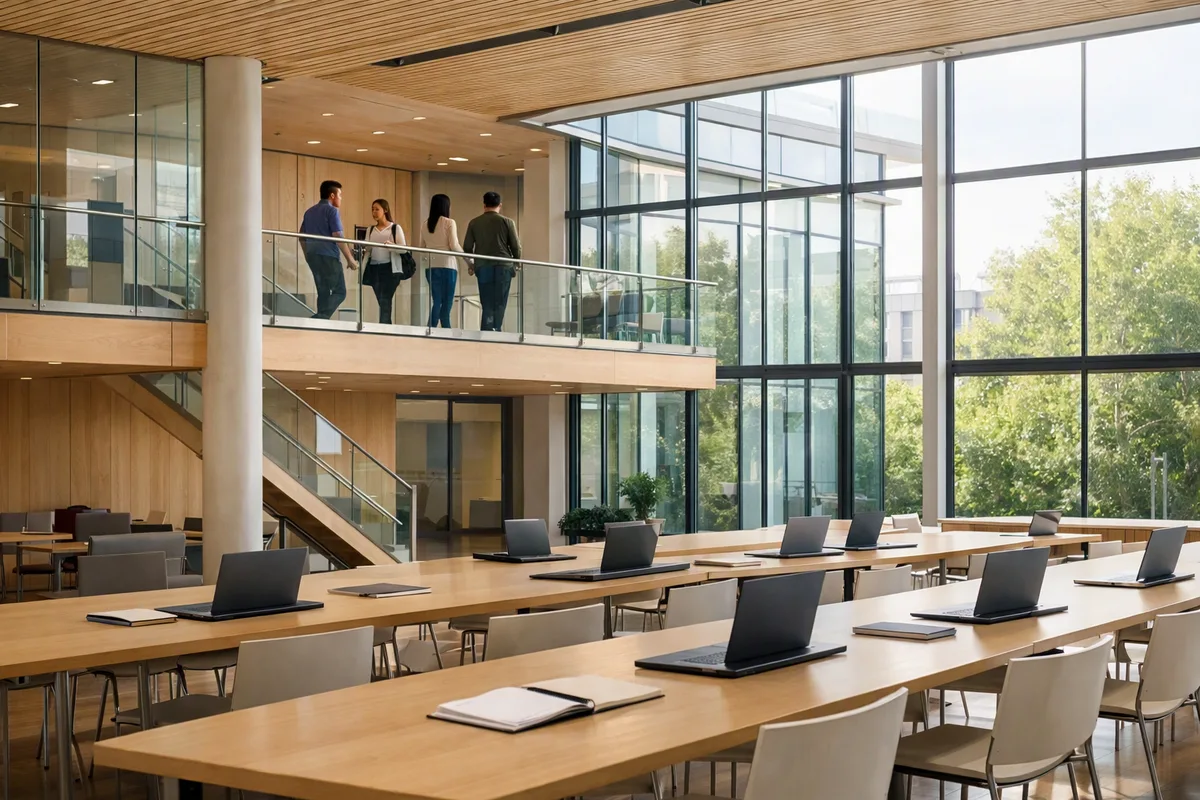 Atrium d'une école de commerce : classement des écoles post-bac les plus sélectives